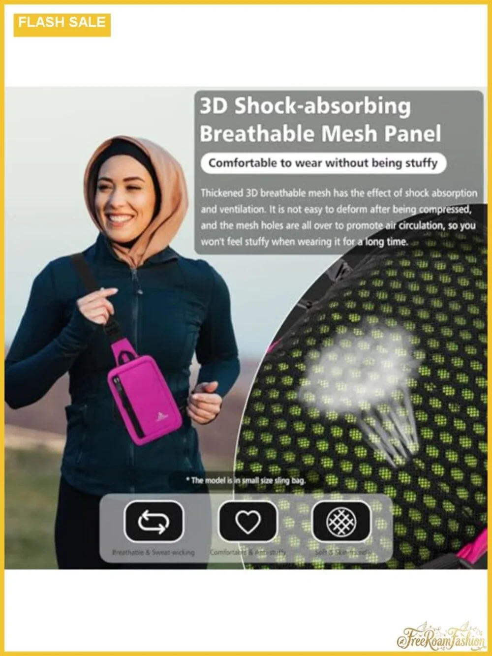 Nylon Mini Sling Bag Crossbody Adjustable Strap Lightweight Travel